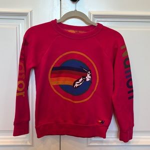 Hot pink aviator nation kids classic crewneck sweatshirt l!!